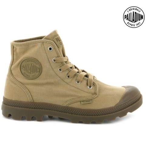 Palladium Pampa Hi Men's Boots Olive | UK O790-ULT